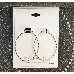 Mia & Amelia Fine Silver Oval Hoop Earrings